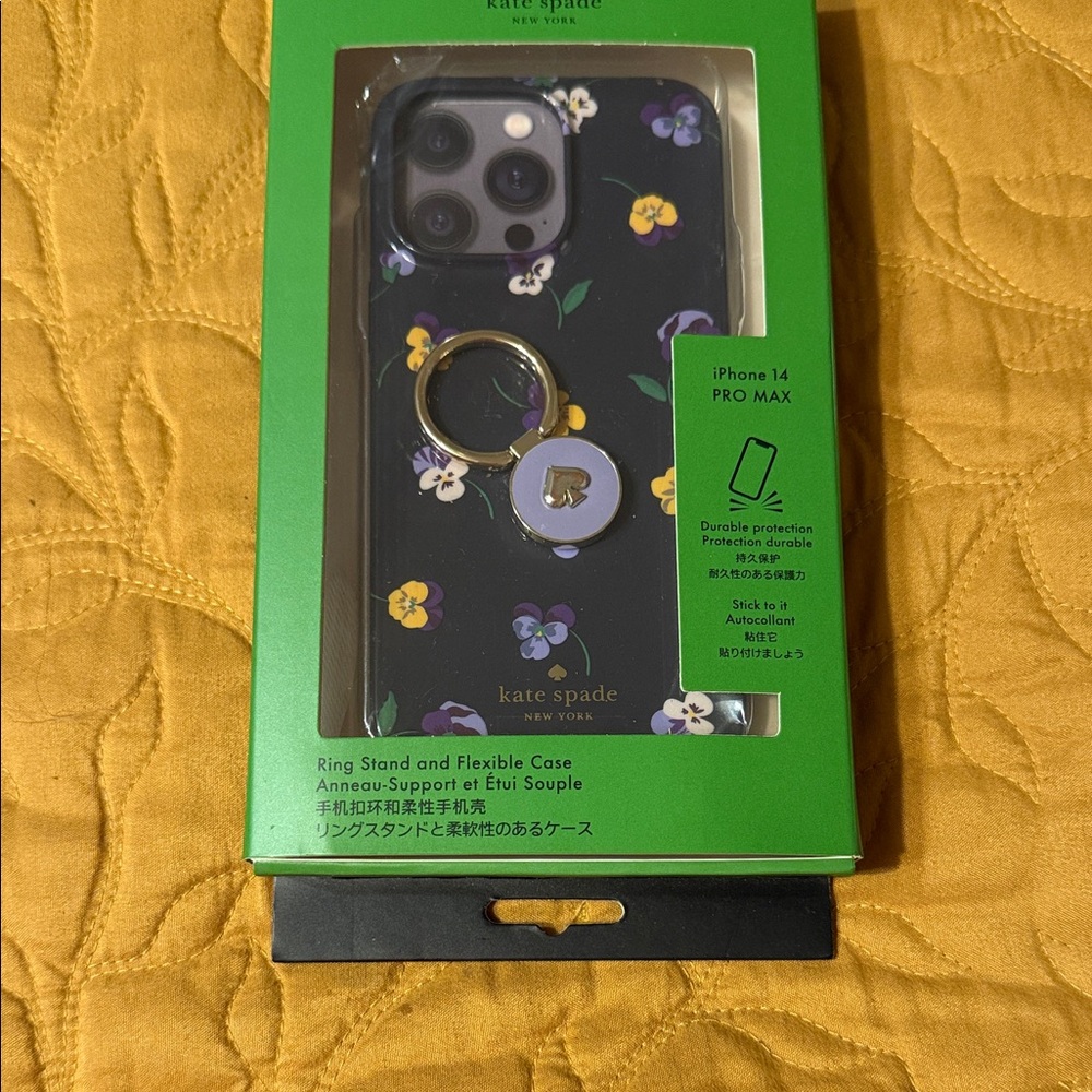 Kate Spade iPhone 14 Pro Max Case - Black with Floral Design